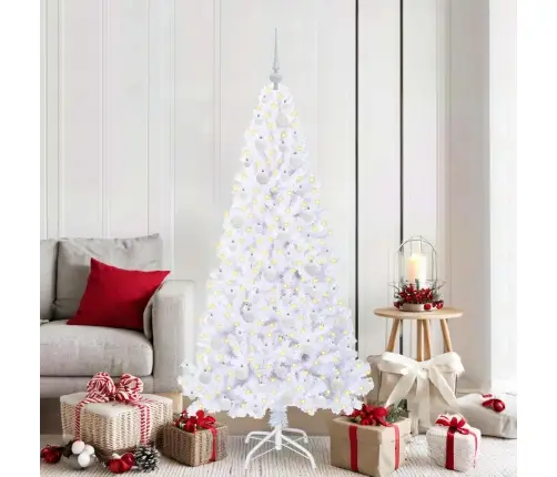 Mākslīgā Ziemassvētku Eglīte Balts 180 Cm Pvc Un Tērauds Vidaxl