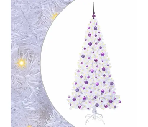 Mākslīgā Ziemassvētku Eglīte Balts 180 Cm Pvc Un Tērauds Vidaxl