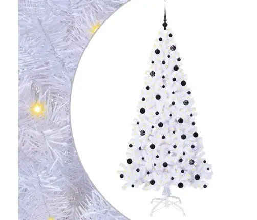 Dirbtinė Kalėdų Eglutė Su 300 Led Balta 210 Cm Pvc Ir Plienas