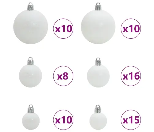 Mākslīgā Ziemassvētku Eglīte Balts 210 Cm Pvc Un Tērauds Vidaxl