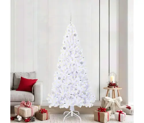 Tehisjõulupuu Koos 300 Led-Iga Valge 210 Cm Pvc Ja Teras