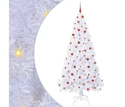 Mākslīgā Ziemassvētku Eglīte Balts 240 Cm Pvc Un Tērauds Vidaxl