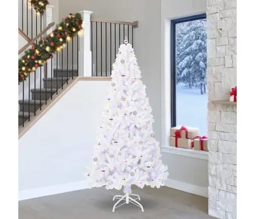 Dirbtinė Kalėdų Eglutė Su 300 Led Balta 240 Cm Pvc Ir Plienas