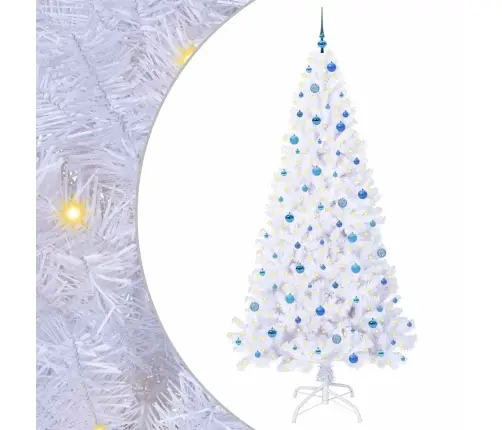 Dirbtinė Kalėdų Eglutė Su 300 Led Balta 240 Cm Pvc Ir Plienas