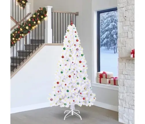 Dirbtinė Kalėdų Eglutė Su 300 Led Balta 240 Cm Pvc Ir Plienas