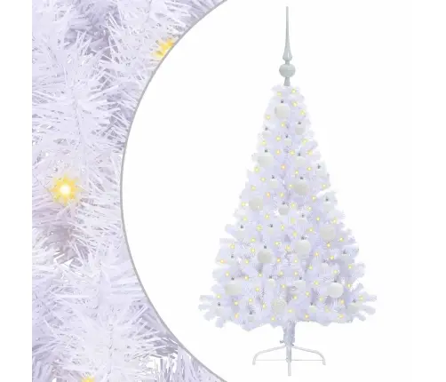 Dirbtinė Kalėdų Eglutė Su 150 Led Balta 120 Cm Pvc Ir Plienas