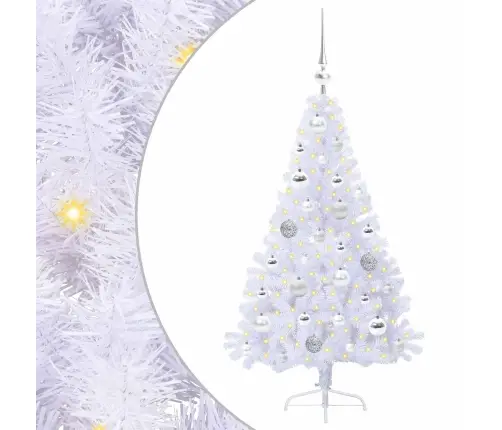 Mākslīgā Ziemassvētku Eglīte Balts 120 Cm Pvc Un Tērauds Vidaxl