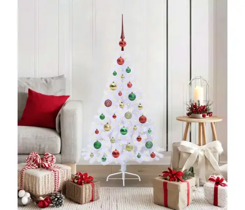 Tehisjõulupuu Koos 150 Led-Iga Valge 120 Cm Pvc Ja Teras