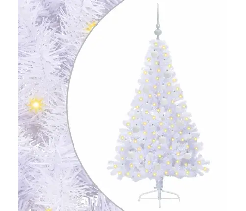 Mākslīgā Ziemassvētku Eglīte Balts 150 Cm Pvc Un Tērauds Vidaxl