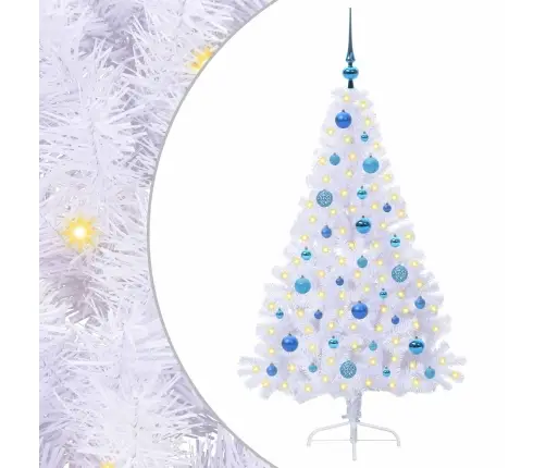 Mākslīgā Ziemassvētku Eglīte Balts 150 Cm Pvc Un Tērauds Vidaxl