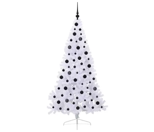 Tehisjõulupuu Koos 300 Led-Iga Valge 180 Cm Pvc Ja Teras