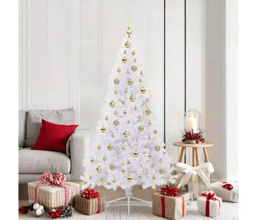 Dirbtinė Kalėdų Eglutė Su 300 Led Balta 180 Cm Pvc Ir Plienas