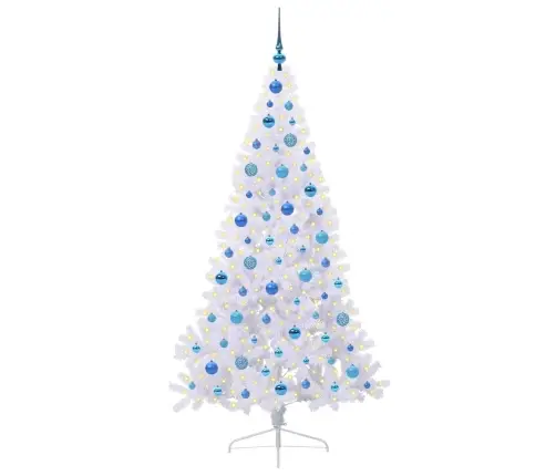 Mākslīgā Ziemassvētku Eglīte Balts 180 Cm Pvc Un Tērauds Vidaxl