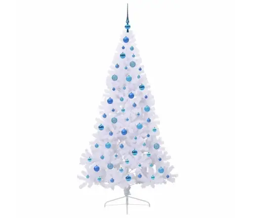 Mākslīgā Ziemassvētku Eglīte Balts 180 Cm Pvc Un Tērauds Vidaxl