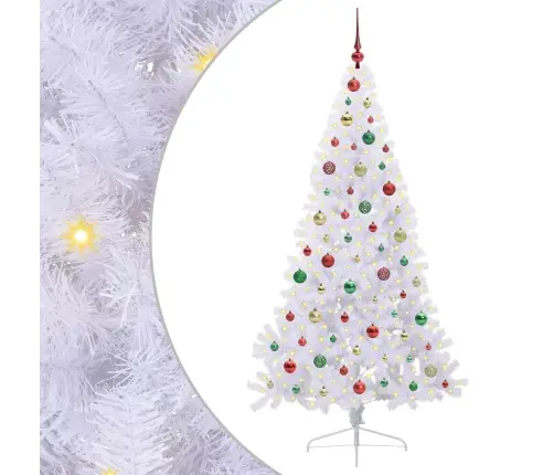 Mākslīgā Ziemassvētku Eglīte Balts 180 Cm Pvc Un Tērauds Vidaxl