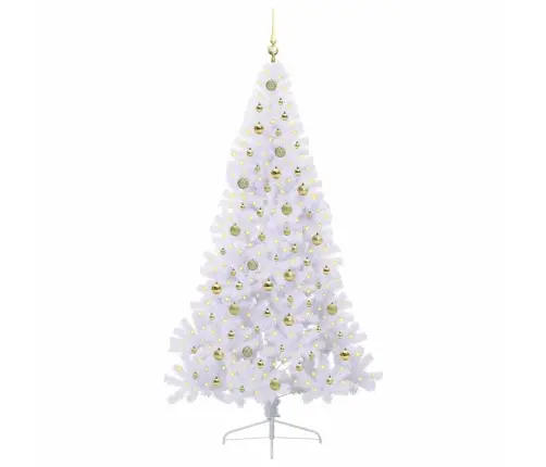 Dirbtinė Kalėdų Eglutė Su 300 Led Balta 210 Cm Pvc Ir Plienas