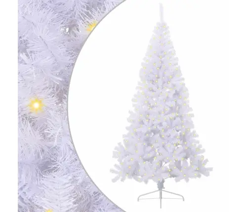 Mākslīgā Ziemassvētku Eglīte Balts 240 Cm Pvc Un Tērauds Vidaxl