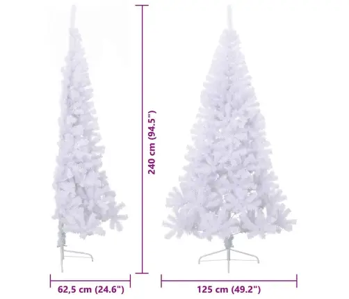 Mākslīgā Ziemassvētku Eglīte Balts 240 Cm Pvc Un Tērauds Vidaxl