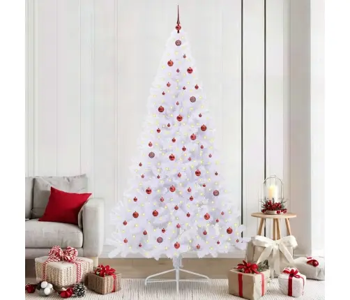 Mākslīgā Ziemassvētku Eglīte Balts 240 Cm Pvc Un Tērauds Vidaxl