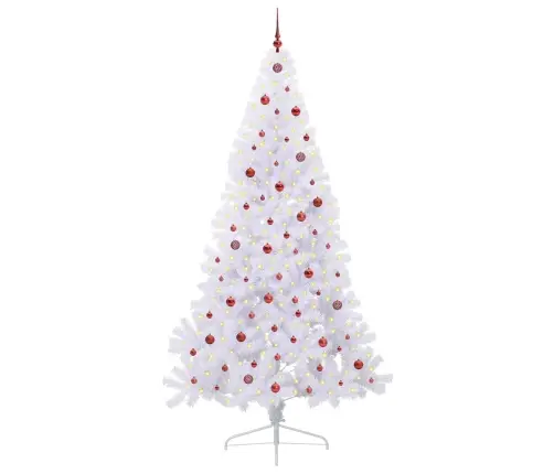 Mākslīgā Ziemassvētku Eglīte Balts 240 Cm Pvc Un Tērauds Vidaxl