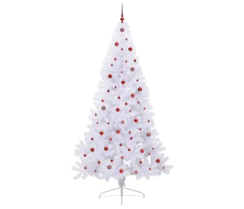 Mākslīgā Ziemassvētku Eglīte Balts 240 Cm Pvc Un Tērauds Vidaxl