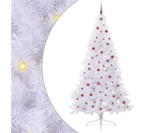 Mākslīgā Ziemassvētku Eglīte Balts 240 Cm Pvc Un Tērauds Vidaxl