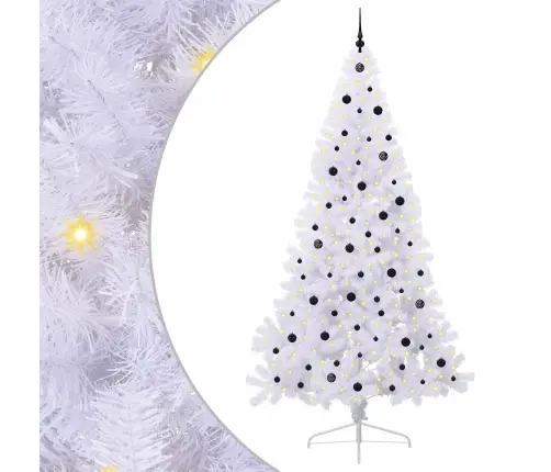 Dirbtinė Kalėdų Eglutė Su 300 Led Balta 240 Cm Pvc Ir Plienas