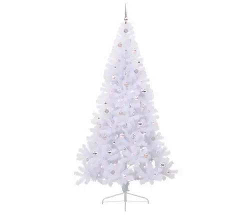 Dirbtinė Kalėdų Eglutė Su 300 Led Balta 240 Cm Pvc Ir Plienas