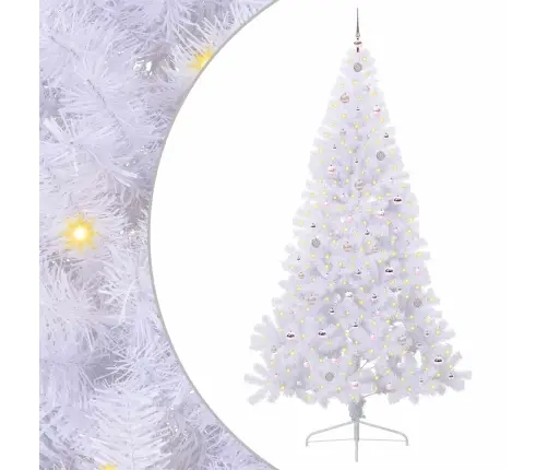Dirbtinė Kalėdų Eglutė Su 300 Led Balta 240 Cm Pvc Ir Plienas