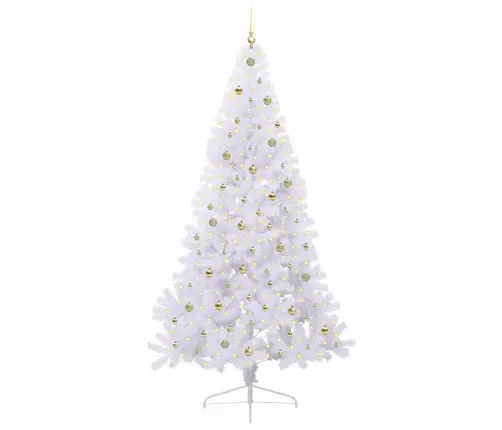 Dirbtinė Kalėdų Eglutė Su 300 Led Balta 240 Cm Pvc Ir Plienas