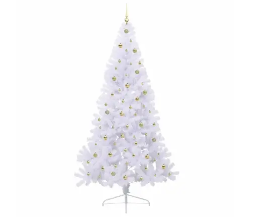 Dirbtinė Kalėdų Eglutė Su 300 Led Balta 240 Cm Pvc Ir Plienas