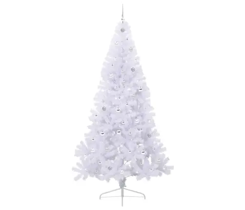 Tehisjõulupuu Koos 300 Led-Iga Valge 240 Cm Pvc Ja Teras