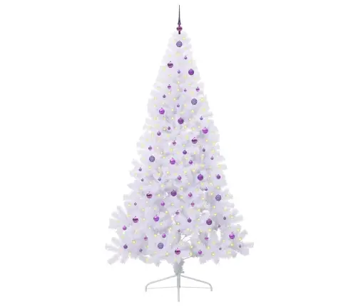 Mākslīgā Ziemassvētku Eglīte Balts 240 Cm Pvc Un Tērauds Vidaxl