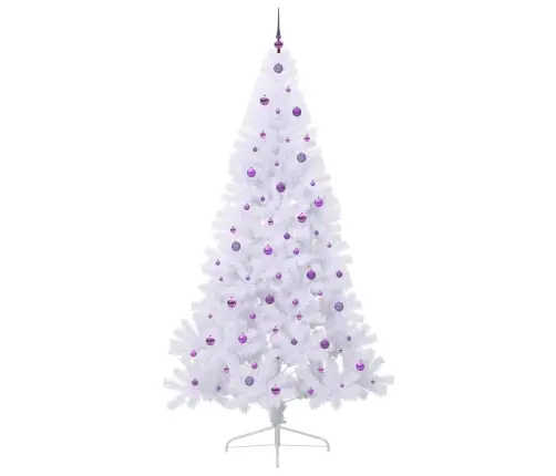 Mākslīgā Ziemassvētku Eglīte Balts 240 Cm Pvc Un Tērauds Vidaxl