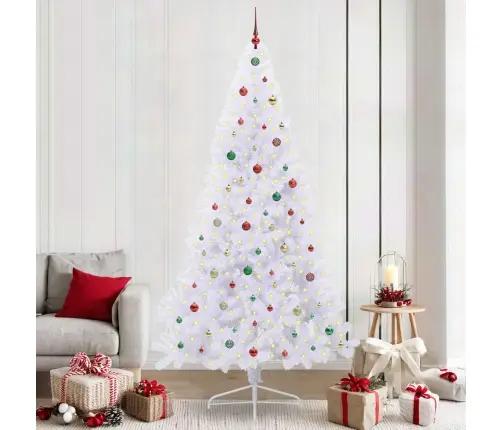 Mākslīgā Ziemassvētku Eglīte Balts 240 Cm Pvc Un Tērauds Vidaxl