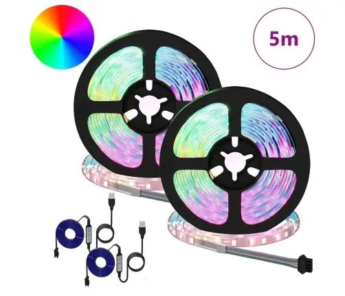 Led Stripa 4 Pcs Melna Un Caurredzama 250 Cm Vara Un Plastmasa Vidaxl