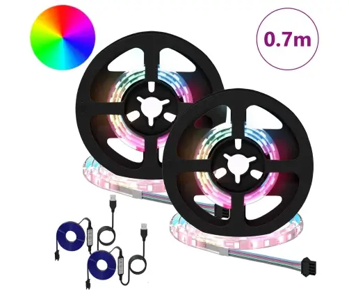 Led Stripa 4 Pcs Melna Un Caurredzama 35 X 0,8 X 0,3 Cm Vidaxl