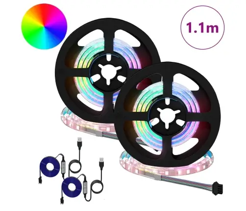 Led Stripa 4 Pcs Melna Un Caurredzama 55 X 0,8 X 0,3 Cm Vidaxl