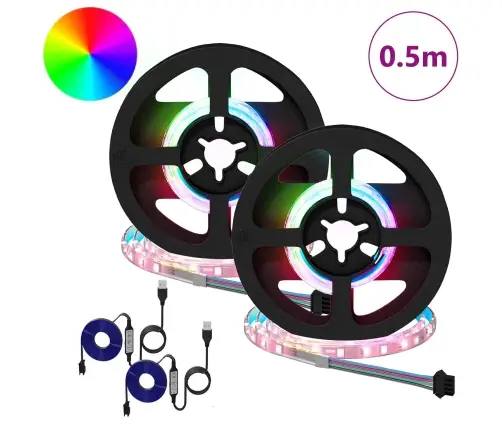 Led Stripa 4 Pcs Melna Un Caurredzama 25 X 0,8 X 0,3 Cm Vidaxl