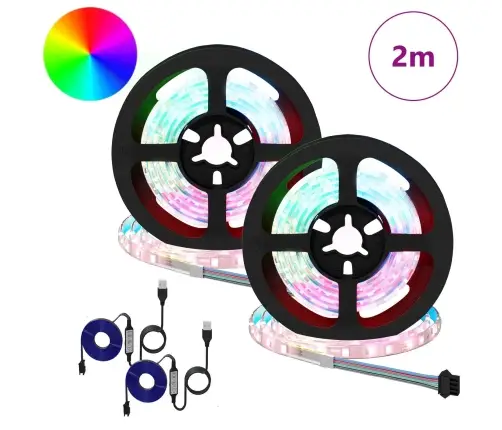 Led Stripa 4 Pcs Melna Un Caurredzama 100 X 0,8 X 0,3 Cm Vidaxl