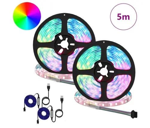 Led Stripa 4 Pcs Melna Un Caurredzama 250 X 0,8 X 0,3 Cm Vidaxl