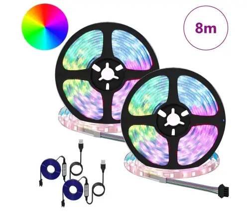 Led Stripa 4 Pcs Melna Un Caurredzama 400 X 0,8 X 0,3 Cm Vidaxl