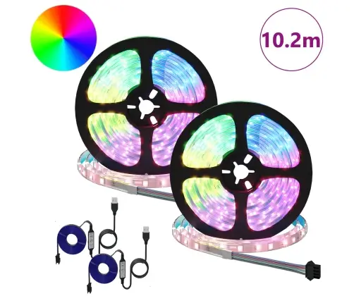 Led Stripa 4 Pcs Melna Un Caurredzama 510 X 0,8 X 0,3 Cm Vidaxl