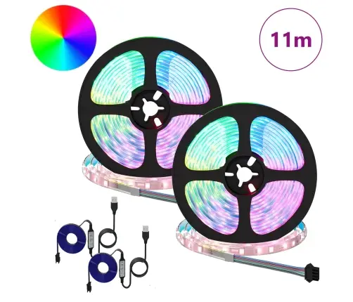 Led Stripa 4 Pcs Melna Un Caurredzama 550 X 0,8 X 0,3 Cm Vidaxl