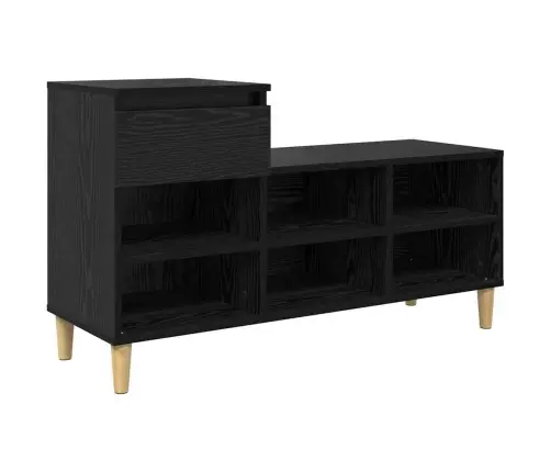 Apavu Skapis Melns Ozolkoks 102 X 36 X 60 Cm Inženierijas Koks Vidaxl