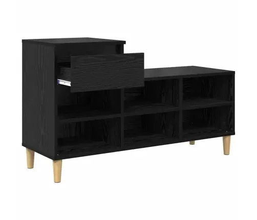 Apavu Skapis Melns Ozolkoks 102 X 36 X 60 Cm Inženierijas Koks Vidaxl