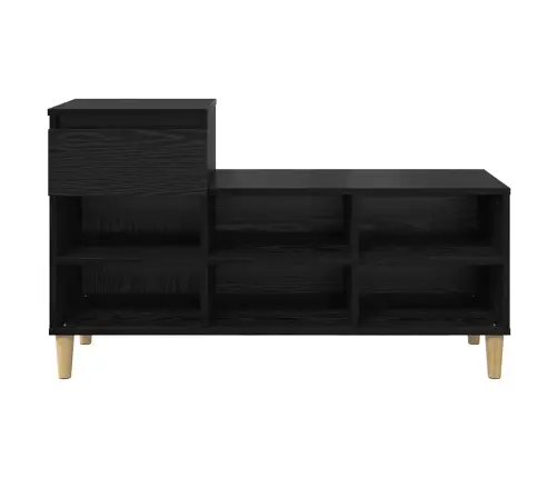 Apavu Skapis Melns Ozolkoks 102 X 36 X 60 Cm Inženierijas Koks Vidaxl