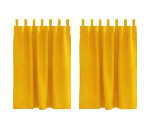 Aptumšojošie Aizkari 2 Pcs Sinapsu Dzeltena 140 X 140 Cm Samts Vidaxl
