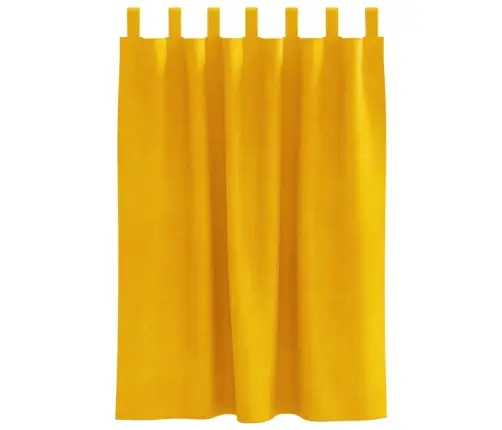 Aptumšojošie Aizkari 2 Pcs Sinapsu Dzeltena 140 X 140 Cm Samts Vidaxl