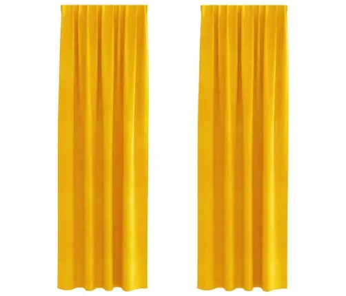 Aptumšojošie Aizkari 2 Pcs Sinapsu Dzeltena 140 X 225 Cm Samts Vidaxl